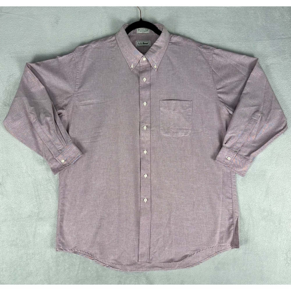 VINTAGE LL Bean Shirt Mens 18-33 Button Down Pocket Made USA Classic 90s VTG